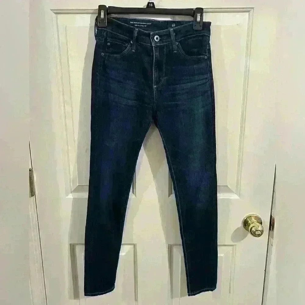 AG Jeans Women’s Size 24 Farrah High Rise Skinny Crop Dark Wash Jeans - Picture 4 of 10